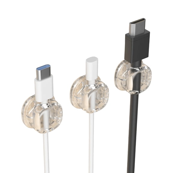 WINDLAND Adjustable Angle Adhesive Cable Clips 3Pcs Secure Cord Organizers for Desk Wall