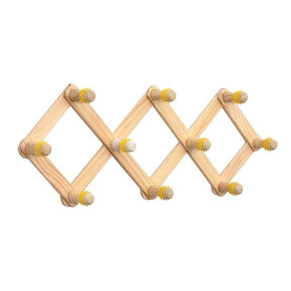 WINDLAND Adjustable Wall Mounted Coat Rack with Wooden Pegs Elegant Baseball Caps Hanger