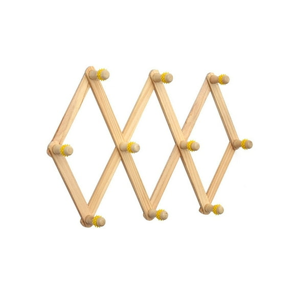 WINDLAND Adjustable Wall Mounted Coat Rack with Wooden Pegs Elegant Baseball Caps Hanger