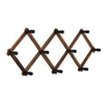 thumbnail image 1 of WINDLAND Adjustable Wall Mounted Coat Rack with Wooden Pegs Elegant Baseball Caps Hanger, 1 of 6