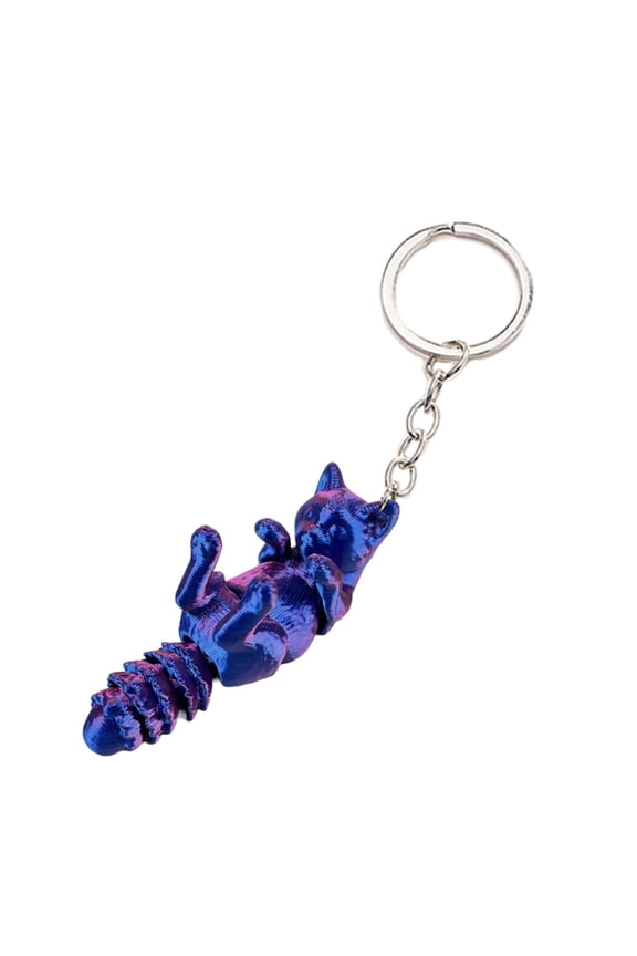 Movable Cat Keychain in 3D Print, Stylish Gradient Color, Desk Decoration Toy