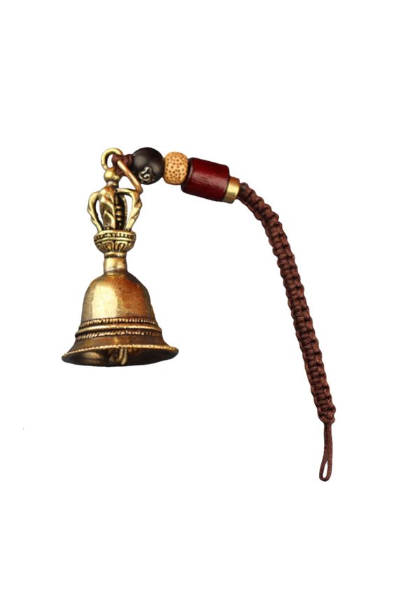 Antique Metal Distressed Bells Keychain Retro Charm Decorative Hanging Piece