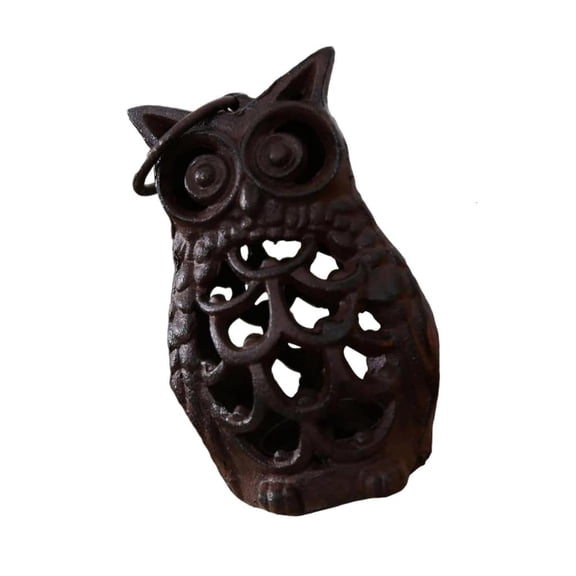 WINDLAND Antique Metal Owl Candle Holders Safe Stable Decoration for Bookshelves or Party