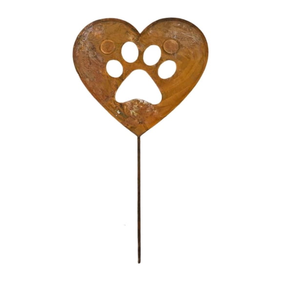 WINDLAND Antique Rusted Heart Ground Stake Garden Decorative Stake For Plant Supporting