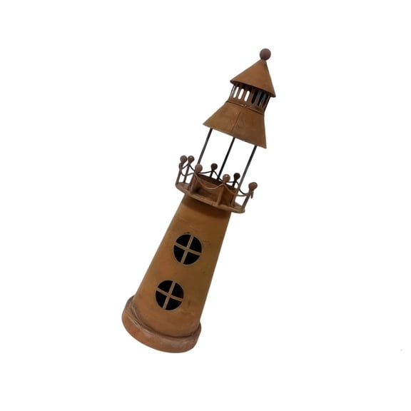 WINDLAND Antique Rusted Lighthouse Tealight Candle Holders Iron Craft Decors Home Office