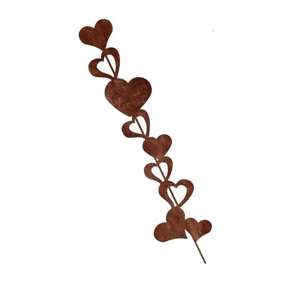 WINDLAND Antique Styles Heart Shape Yard Iron Stake Metal Garden Stake With Rusty Finish For Lawn Patios Backyard Ornament