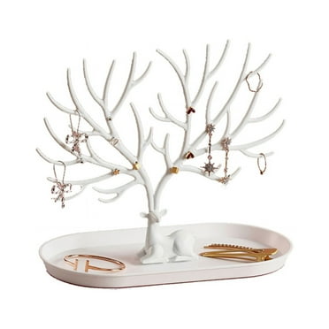 WINDLAND Antler Tree Jewelry Rack with Tray Jewelry Hanging Tree Stand Organizer Display