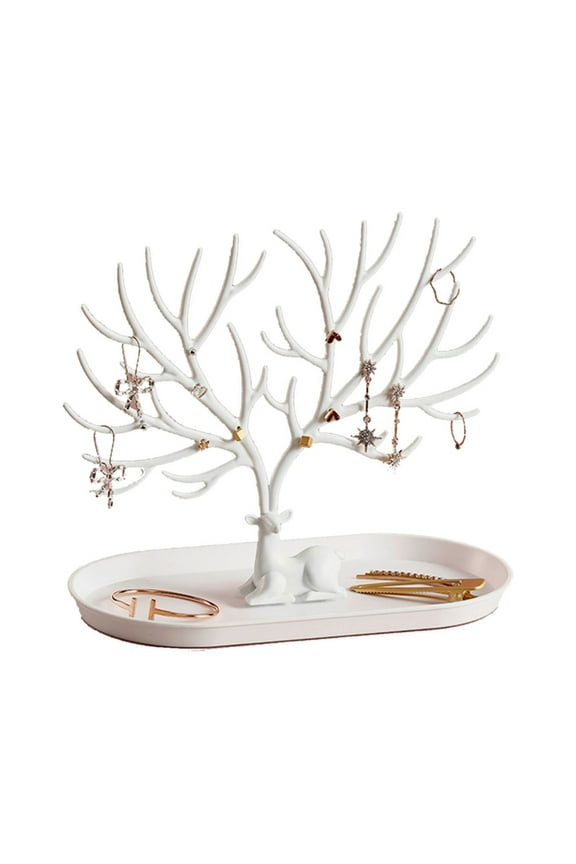 Antler Tree Jewelry Rack with Tray Jewelry Hanging Tree Stand Organizer Display