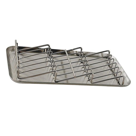 WINDLAND Bathroom Sink Soap Dish Rack, Metal Wire Soap Rack with Separate Water Tray for Countertop Bar Soap Storage, Silver Finish Rack Use