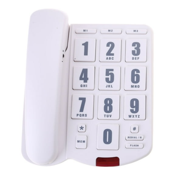WINDLAND PK3000 Big Button Landline Phone Desktop Telephone- Amplified Sound, Perfect for Seniors and Visually Challenged