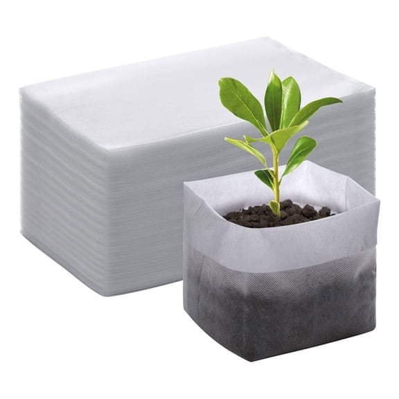 WINDLAND Biodegradables Nursery Bag Germination Seeding Bags Garden Planting Growing Planter Pots Indoor Fabric Grow Bags 100pcs