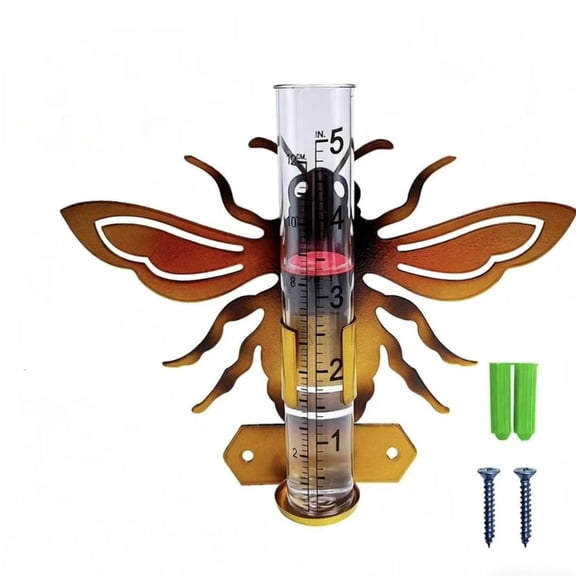 WINDLAND Butterfly Rain Gauge with Tube Rain Measure Tool,Decorative Rain Measure Gauge