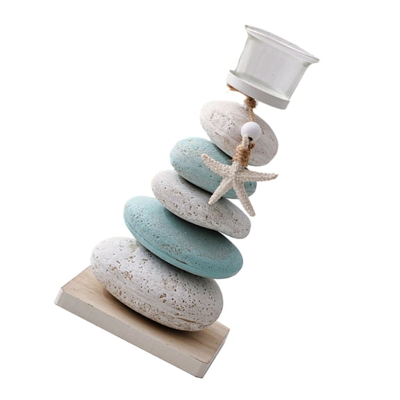 WINDLAND Candle Holder Mediterraneans Sea Stone Candlestick Table Decoration Ornament