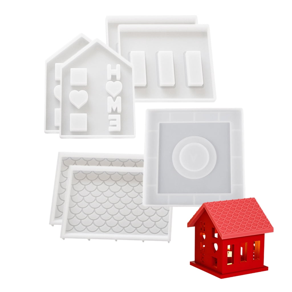 WINDLAND Home House Candle Holder Mold Plaster Concrete Resin Candlestick Silicone Mold Elegant Home Decorations Mould DIYs Craft