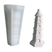 WINDLAND Candle Molds Epoxy Resin Molds 3D Lighthouse Silicone Mould Ornament Molds
