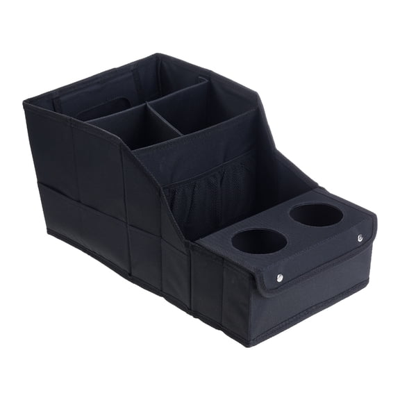 WINDLAND Car Trunk Organizers With 2 Cup Holders 4 Compartments For Backseat Storage