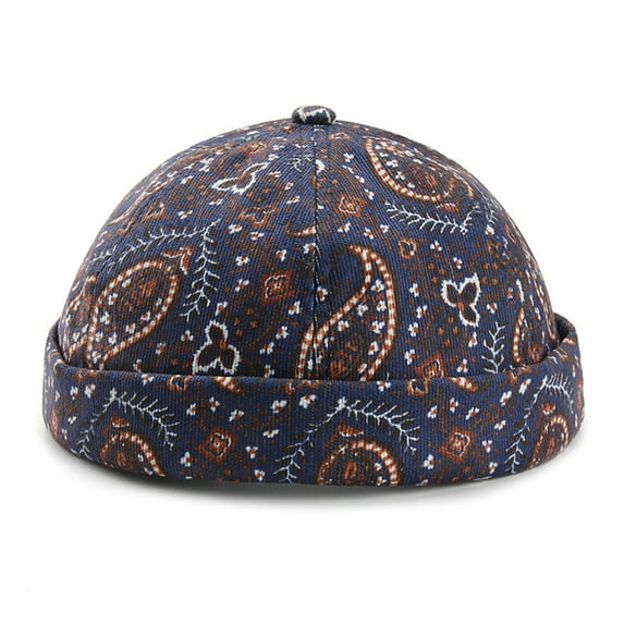 YUOPEEA Vintage Docker Cap Brimless Cotton Unisex Adjustable Hip Hop Beanie Hats with Paisley Decoration