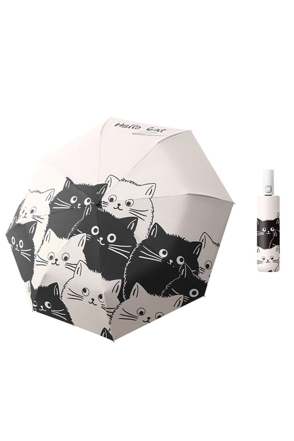 Cats Umbrellas 3 Folding Rain and Sun Multi-Use Umbrella Manual/Automatic Parasol
