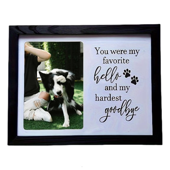 WINDLAND Cherishing Pet Memorial Wood Pictures Frame Gift Holds Photos for Dogs and Cats