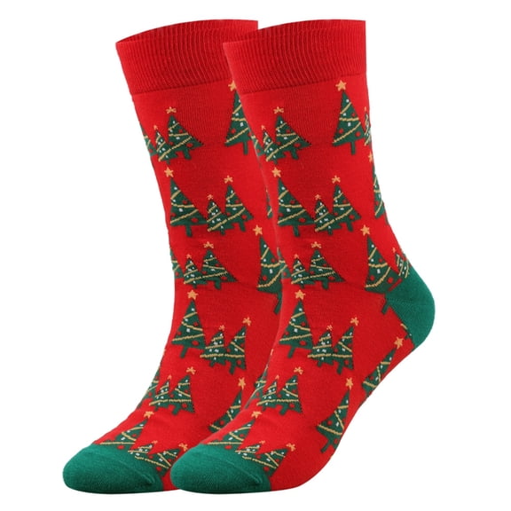 WINDLAND Christmas Pattern Crew Socks Novelty Funny Crazy Ankle Socks Cotton Booties Sock