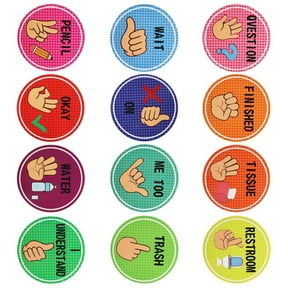 WINDLAND Classroom Visual Cue Posters Set Of 12 Paper Educational Signs For Nonverbal Communication And Special Needs Students