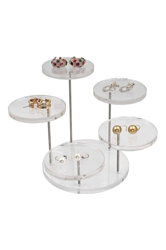 Clear/Black Acrylic Display Rack Showcase Stylish Jewelry Storage Organizer Rack