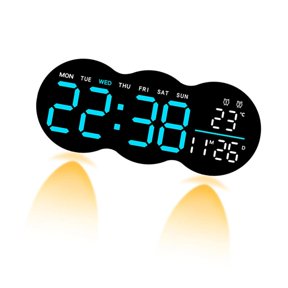 WINDLAND Cloud Shape LED Digital Wall Clock with Spotlight Remote Control for Home Decors
