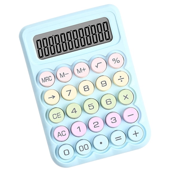 WINDLAND Colorful 12Digit LCD Display Calculator Large Buttons Auto Sleep Mechanical Keypad Calculator for Office School Use