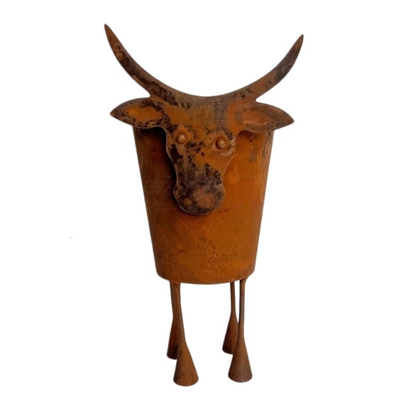 WINDLAND Country Theme Cattle Pot for Office Shelves and Small Plant Flowerpot
