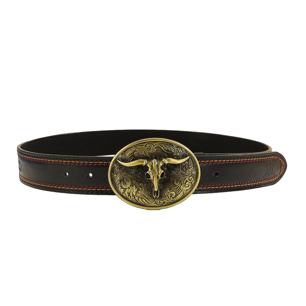WINDLAND Cowboy Belts For Men With Big Buckle Western Belt Buckle Belt