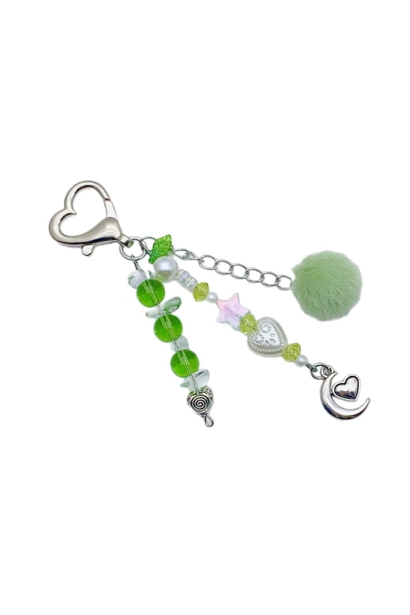 Unique Designs Moon Wool Bead Keychain for Daily and Travel Use Outfits