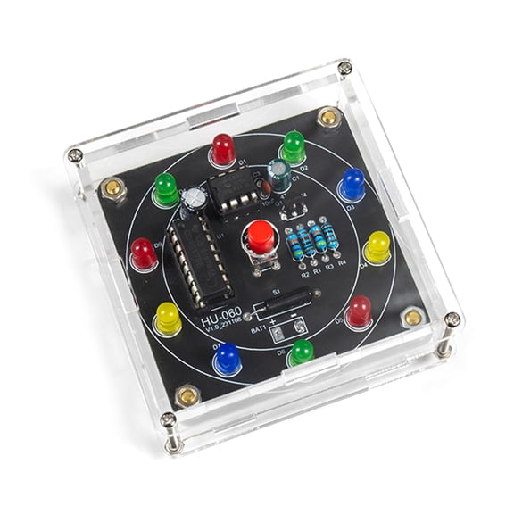 WINDLAND Interactive Learning Tool DIYer LED Spin Wheel Kit for Students and Teens to Explore Electronics, Stimulating Creativity