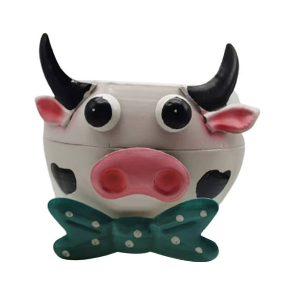 WINDLAND Creative Metal Flower Pot Cute Cow for Cat Dog for Frog Planter Decor for Home Garden Yard Lawn Terrace Balco