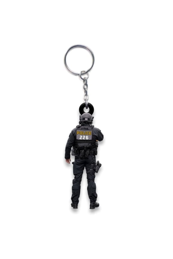 Creative-Police-KeyChain Ornament Acrylic Graphic New Gift For Men Backpacks Pendant KeyRing Fashion Funny Key Chains