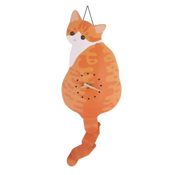 Cat Clock Swinging Tail