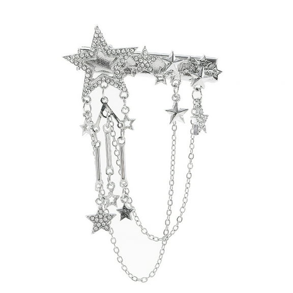 WINDLAND Crystal Star Tassel Hairpin Harajuku Y2K Fashion Headwear Hair Jewelry Accessory