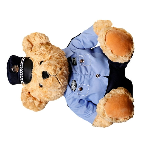 WINDLAND Cute Motorcycle Bear Plush Toy Decorative and Resting Support Polices Officer Stuffed Toy for Home Offices Decors