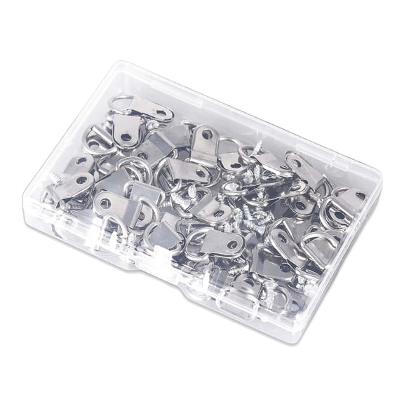 WINDLAND D-Rings Picture Hangers Kits with Screws Nickel Frame Wire Kits for Wall Decor