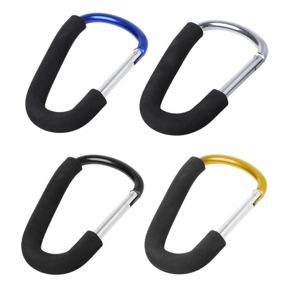 WINDLAND 1PC Baby Carriage Hanger Stroller Handle Shopping Bag Clip Hook Sponge Carabiner for Camping