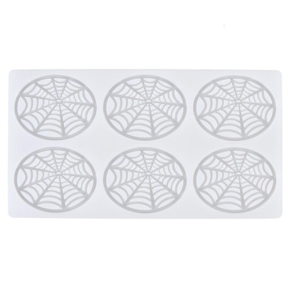 WINDLAND DIY Chocolate Mould Dessert Fondant Mold Spiders Web Kitchen Baking Mold Cakes Silicone Mold Spiders Web Cake Modules Mold Decorating Tool Cupcakes