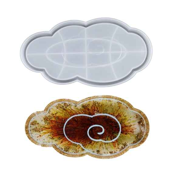 WINDLAND DIY Cloud Shape Tray Plate Silicone Mold Jewelry Container Resin Casting Mold DIY Candle Holder Mold Easy to Clean