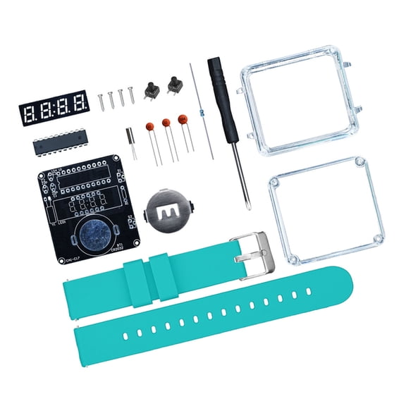 WINDLAND DIY LED Digital Clock Kit With Display Straps Components For Customizable Electronics Projects No Tools Required