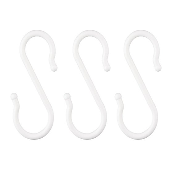 WINDLAND Damage Release S Hooks Plastic Adhesive Wall Hooks No Drilling Required Hangers for Practical Storage Organization