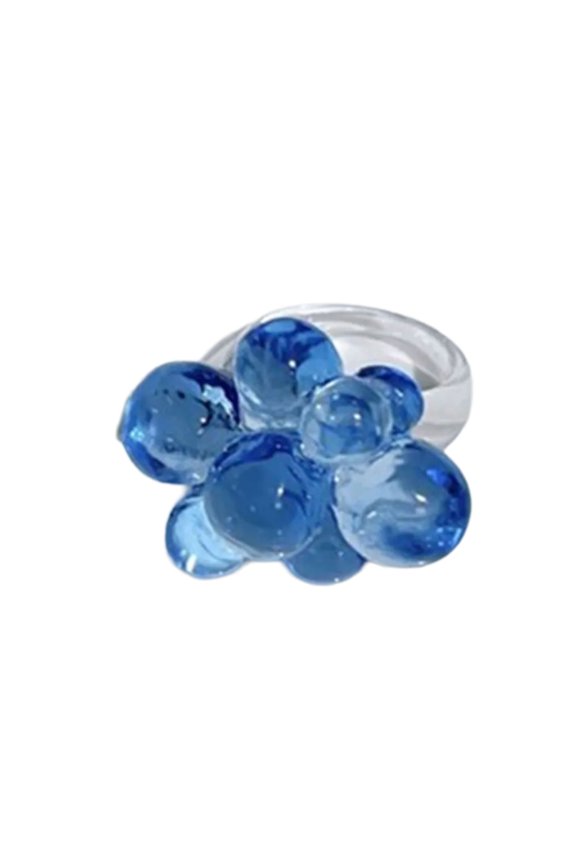 Stylish Beaded Acrylic Rings Comfortable Rings Unique Hand Accessory for Finger