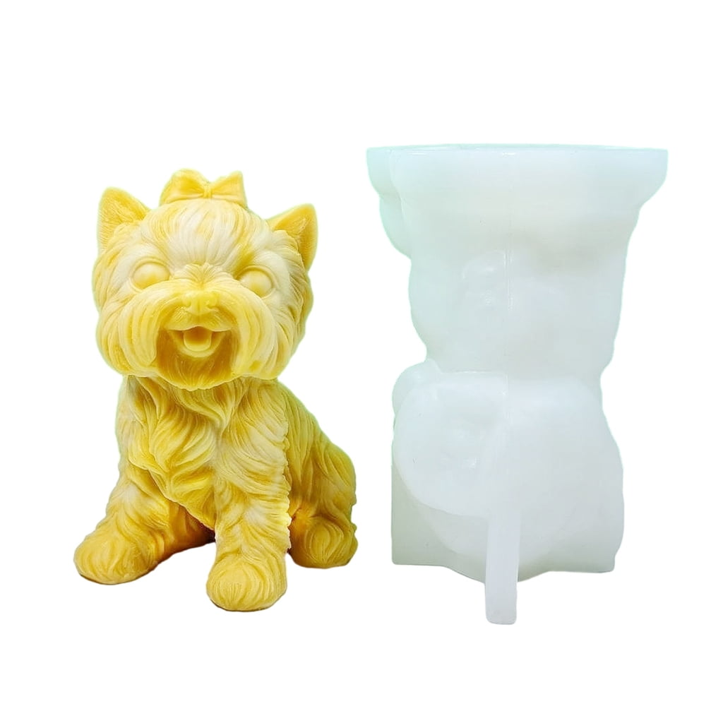 WINDLAND Little Dog Decoration Candle Silicone Mold Epoxy Sitting Dog Candle Silicone Mold DIY Ornament Jewelry Making Tool