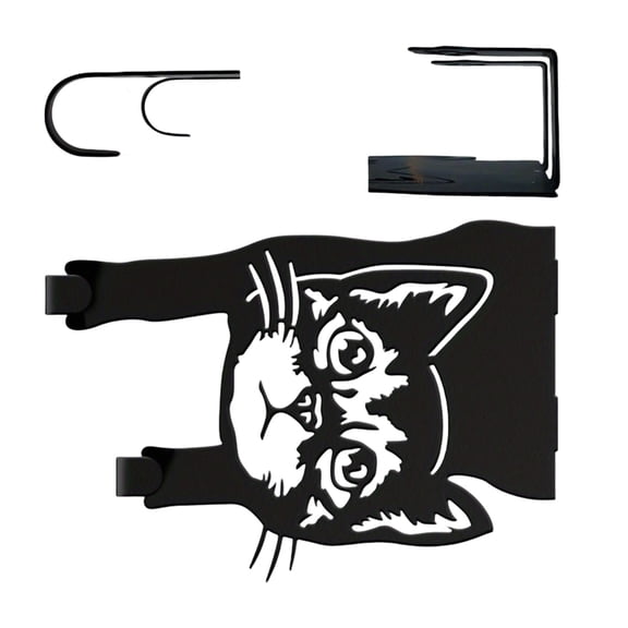 WINDLAND Decorative Cats Silhouettes Over Door Hook Metal Coat Jackets Bags Towels Hanger Bathroom Bedroom Decoration