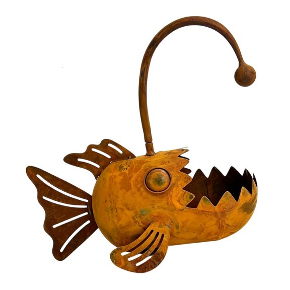 WINDLAND Decorative Iron Lantern Fish Planter Cartoon Resins Flower Pot For Balcony