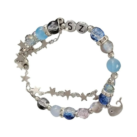 WINDLAND Delicate Blue Star Bead Bracelet Charm in Klein Blue for Fashionable Women