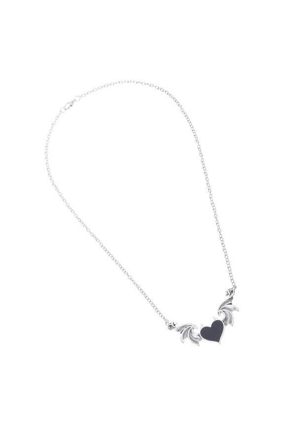 Devil Wings Necklace Gothic Hip Hop Metal Pendant Heart Shaped Charming