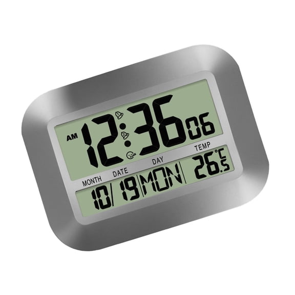 WINDLAND Digital Calendar Clock With Week Temperature Multiple Time Zone Setting Alarm Function For Office Living Room